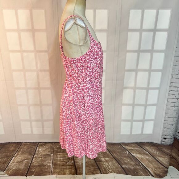 Old Navy NWT Pink White Floral Sleeveless Linen Blend Cami Mini Sundress Medium - Picture 5 of 10